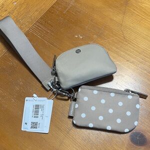 lululemon athletica Gray and Polka Dot Wristlet Set